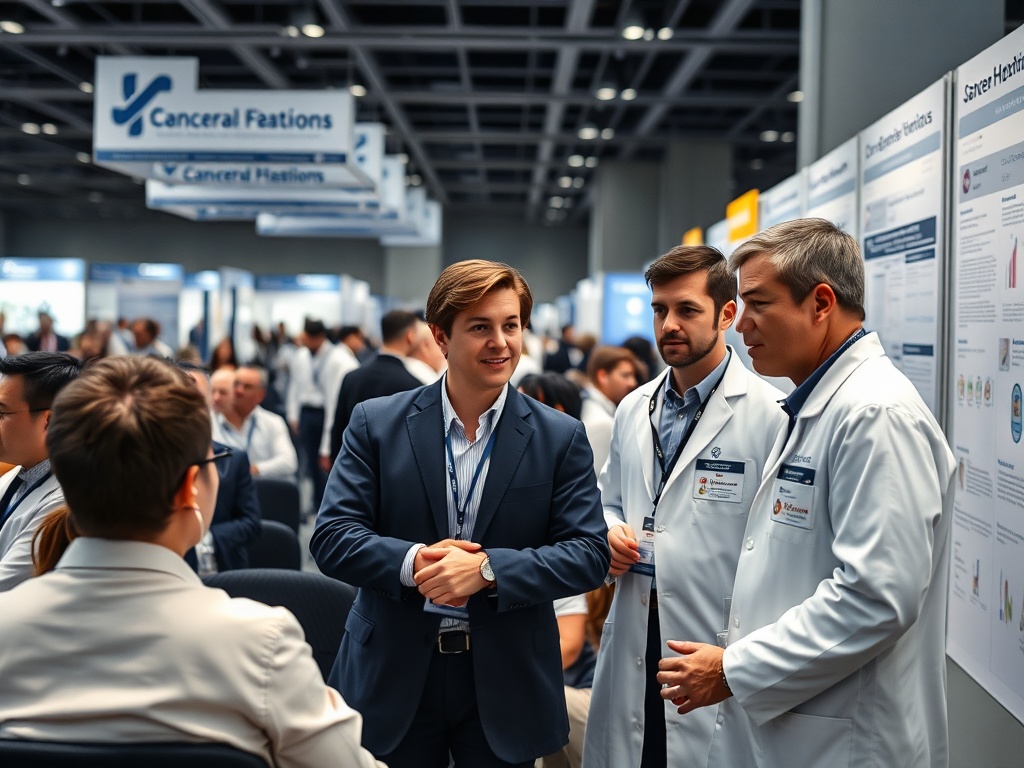 На конференции врачи обсуждают новейшие достижения в области онкологии и медицинских технологий.